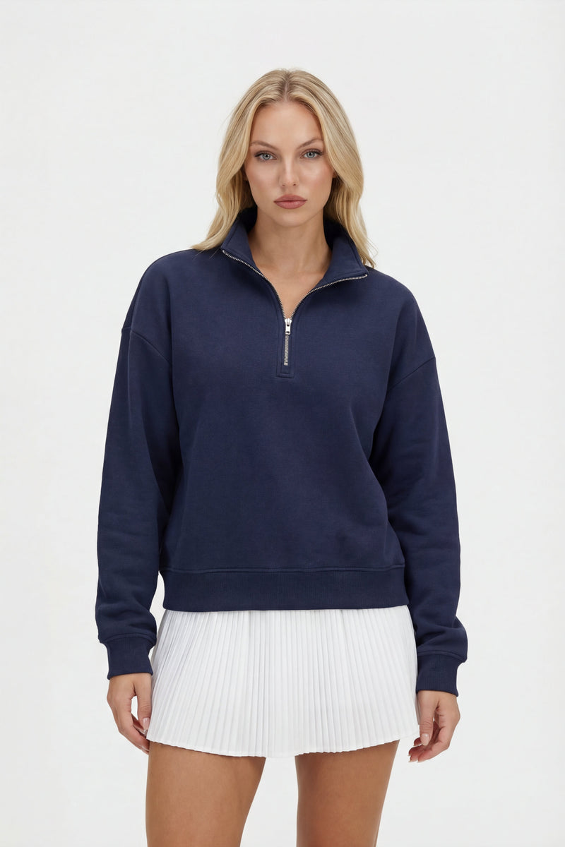 Essential Quarter Zip - Navy Blue