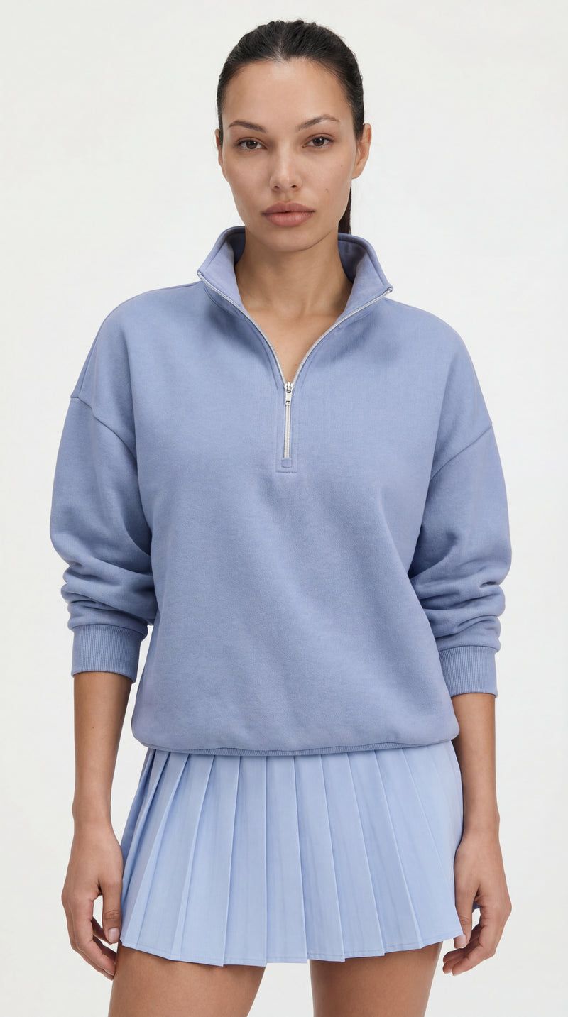 Essential Quarter Zip - Sky Blue