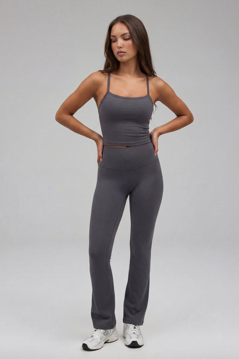Refined Flare Pant Inkt Gray