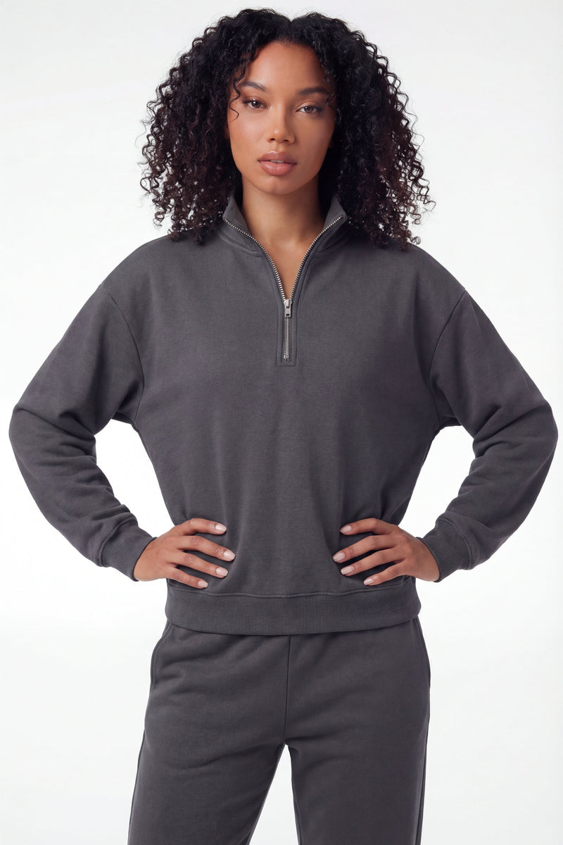 Essential Quarter Zip - Dark Gray