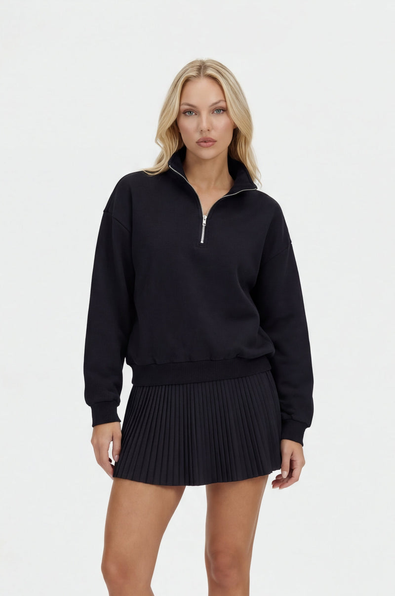Essential Quarter Zip - Black