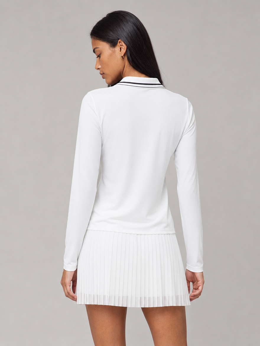 Court Polo Skirt in White, back view