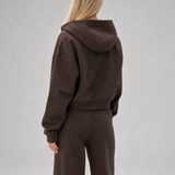 Off-Court Zip Hoodie in Pecan Brown, back