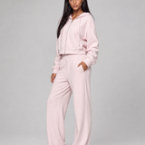 Off-Court Wide Sweatpants in Soft Pink, full length