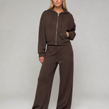 Off-Court Zip Hoodie in Pecan Brown, full length