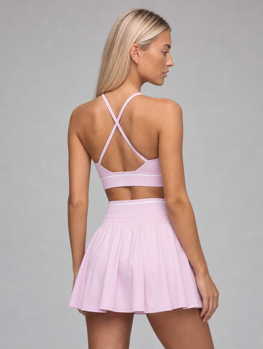 Court Halter Bra in Soft Pink, back