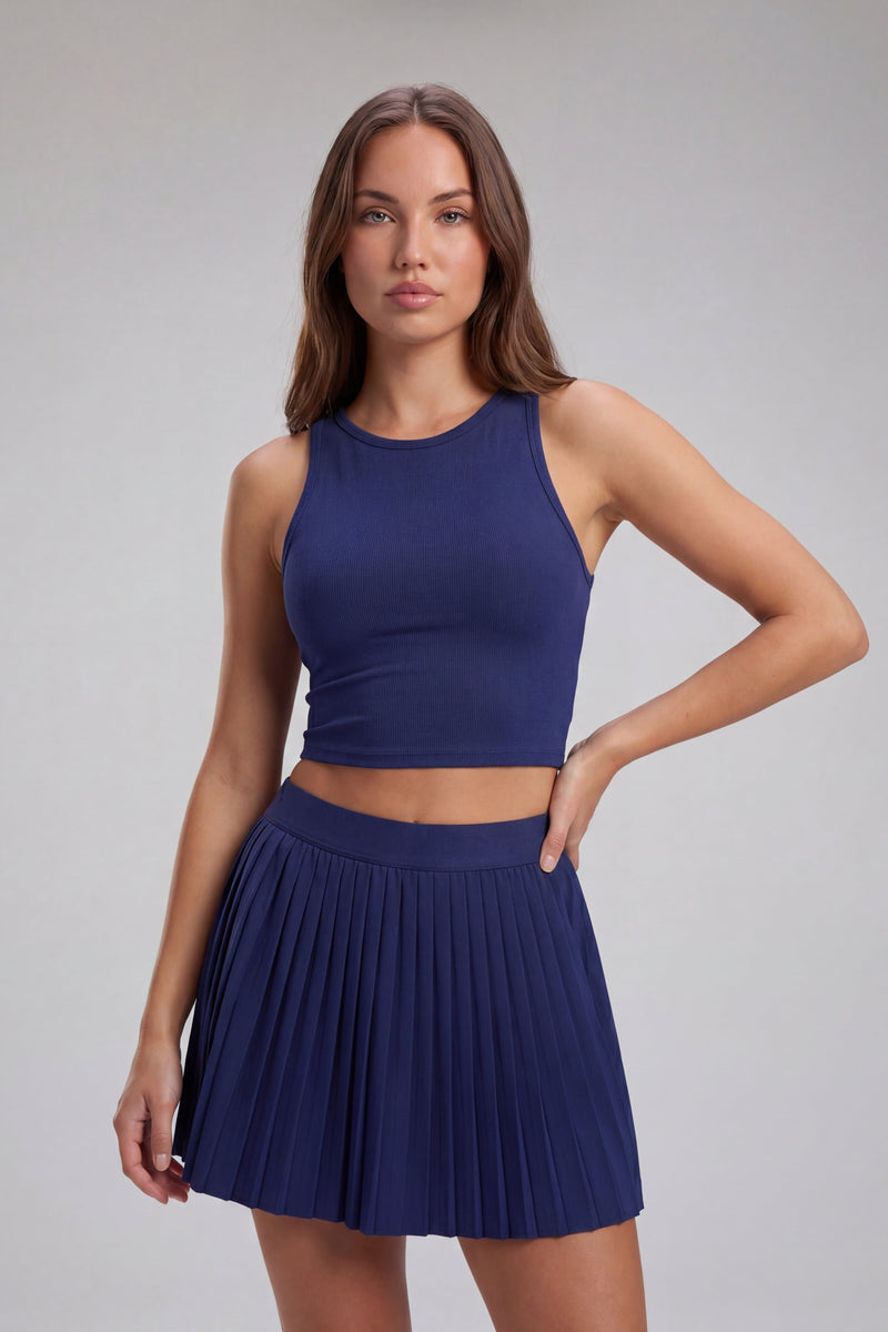 Essential Court Skirt - Navy Blue ·